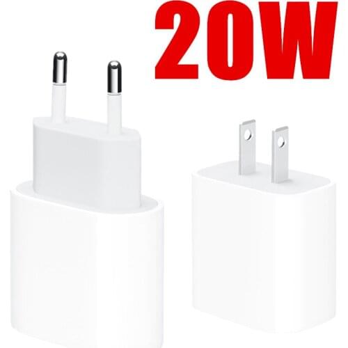 20W USB Type C PD Charge Adapter For iPhone 12 11 Pro Mini Xs Max X 18W QC 4.0 3.0 Fast Charging EU US USB-C Power Charger