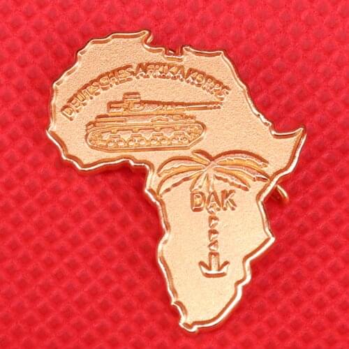 Africa map pin deutsches afrika korps badge WW II Germany tank army brooch vintage Jamaica pins travel accessories