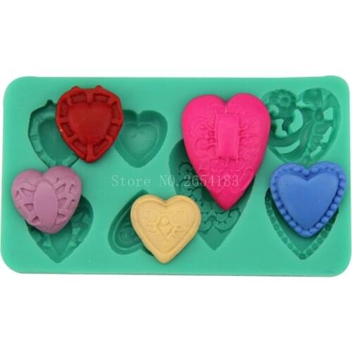 Flower Rose Love Heart Silicone Fondant Soap 3D Cake Mold Cupcake Jelly Candy Chocolate Decoration Baking Tool Moulds FQ2294