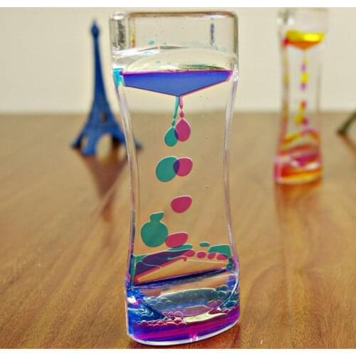 Hildren Kids Gift Double Colors Oil Hourglass Liquid Floating Motion Bubbles Timer Desk Decors Home Decor Toys