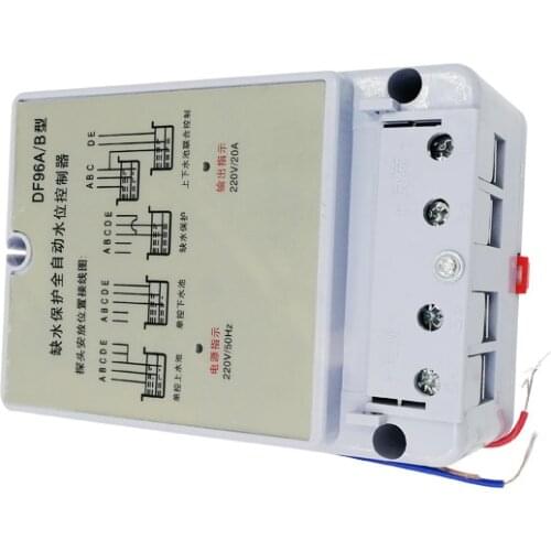 DF96A/B Automatic Water Level Controller Pump Controller Automatic Water Level Switch 220V and 2 m Tricolor Water Level Probe