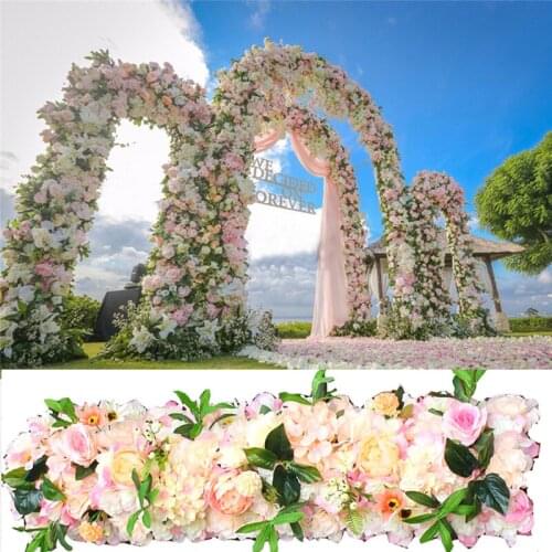 DIY 1M wedding decoration luxury Road lead cited flowers rose peony hydrangea mix arched door Flower Row Window T station 2pcs