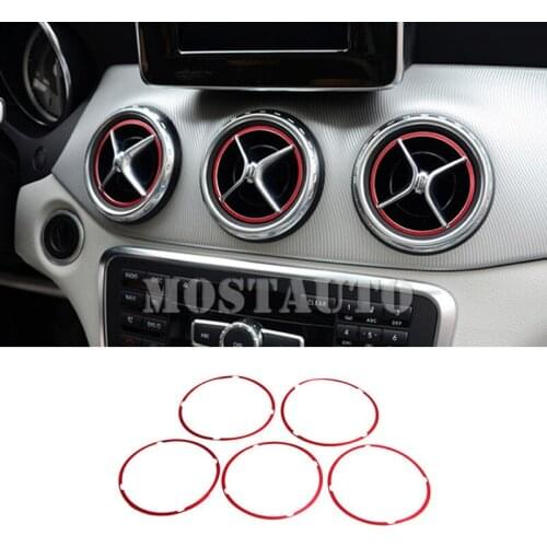 For Mercedes Benz GLA X156 Interior Console Air Vent Outlet Cover Ring 2013-2018 5pcs Car Accessories Interior Car Decor