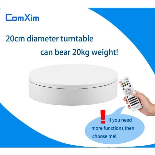 20cm White Remote Control Electric Turntable 360 Degree Rotating Base Photography Equipment Product Display Stand ComXim