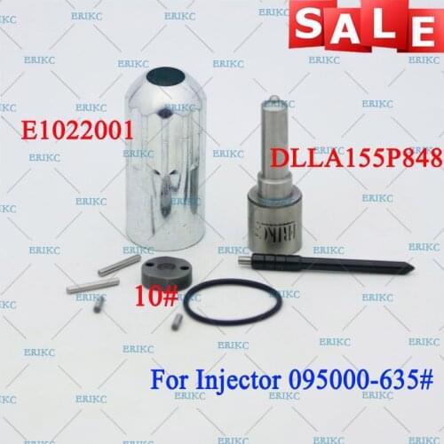 ERIKC 095000-6350 (23670-E0050) Diesel Injector Parts Overhaul Repair Kits Nozzle DLLA155P848, Valve Plate, Pin, Sealing Ring