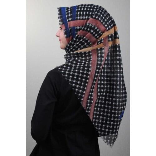 FOMARA SHİNE PATTERNED SILVERY LINEN SCARF-DESEN-03-RENK-12