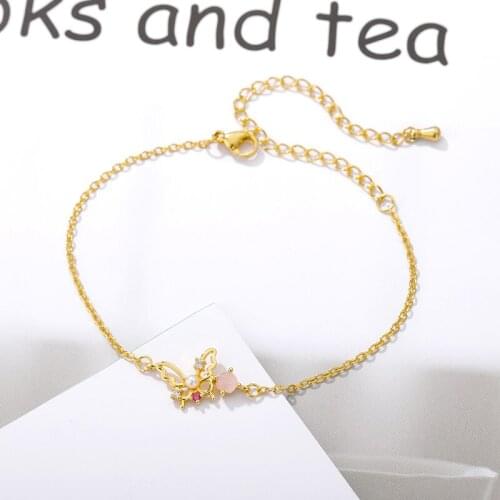INS Fashion Butterfly anklet Rhinestone Bracelets For Girls boho Jewelry for Women Summer Beach Anklet Chain Female Barefoot