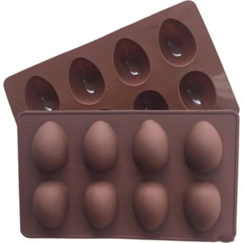 K5DC 8 Easter Egg Shape Cake Soap Mold Silicone Mould Chocolate Decoration Baking Decorating Tools