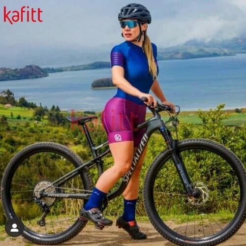 KAFITT Pro Triathlon Womens Triathlon Short Sleeve Cycling Suit Suit Tights Maillot Ropa Ciclismo Cycling Suit Jumpsuit