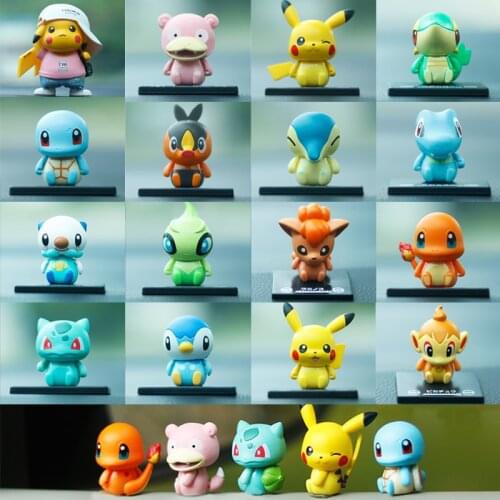 Pokemon Figure Collectibles Bulbasaur Slowpoke Piplup Celebi Totodile Chimchar Snivy Oshawott Tepig Chespin Turtwig Cyndaquil