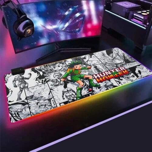 Anime Hunter X Hunter Mouse Pad RGB Large Computer Mat Carpet Gaming Mousepad Popular mouse pad Keyboard Games Pc Game Desk mat