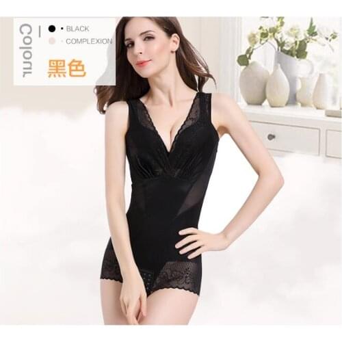 Lace Slimming Underwear Waist Trainer V Neck Slimming Belt Women Corsets Body Shaper Tummy Control Opening Crotch Shapewear