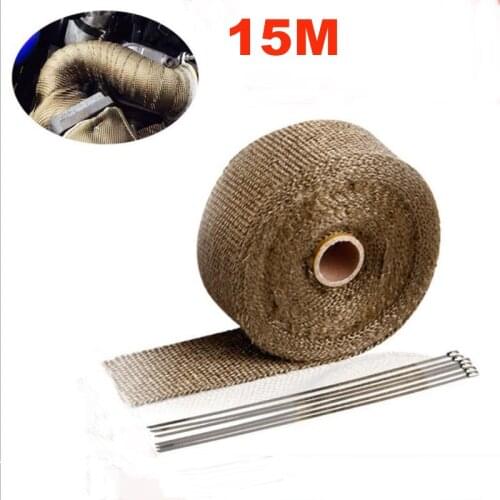 15M Motorcycles Exhaust Duct Tape Anti-hot Wrap Heat Downpipe Insulation Cloth Roll Motorbike Heat Exhaust Front Pipe Wrap Cloth