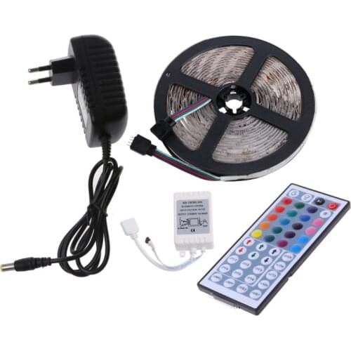 Multicolor Waterproof 5m 300 LED 3528 SMD RGB Strip Light 44 Key Remote DC 12V