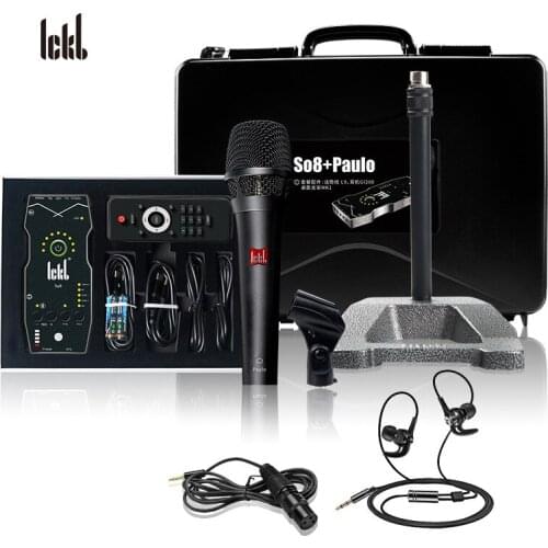 Ickb So8 Paulo Mobile Live Broadcast Recording Sound Card Microphone Kit Multifunctional Stereo Audio Interface Sound Card