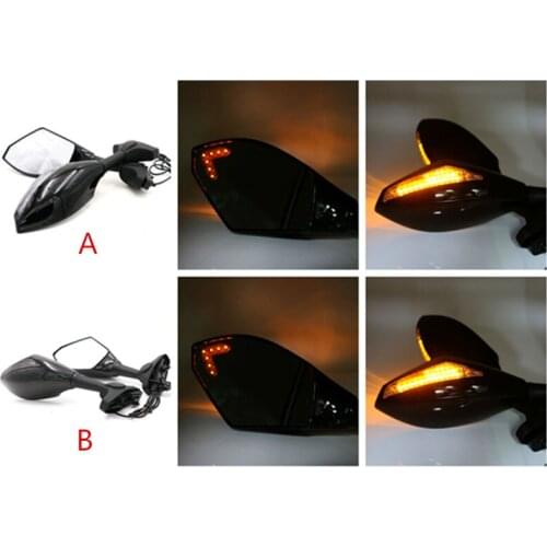 Motorcycle Mirror LED Turn Signal Indicator Rearview Side Mirrors For Harley Honda Yamaha Suzuki Kawasaki Chopper Touring