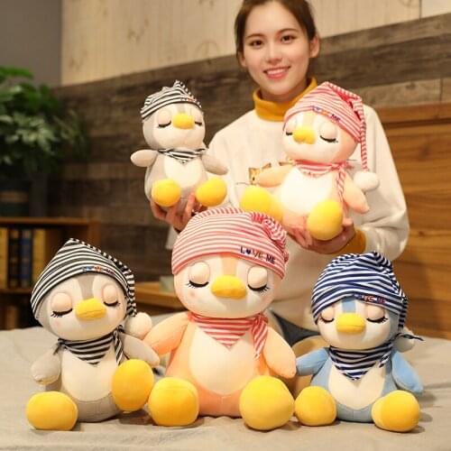 25-40cm Nightcap Penguin Plush Toys Staffed Cartoon Animal Doll Fashion Toy for Kids Baby Lovely Girls Christmas Birthday Gift