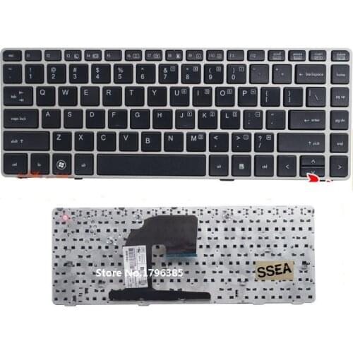 SSEA New US Keyboard For HP EliteBook 8460 8460p 8460W ProBook 6460 6460b 6465b laptop keyboard with Silver Frame
