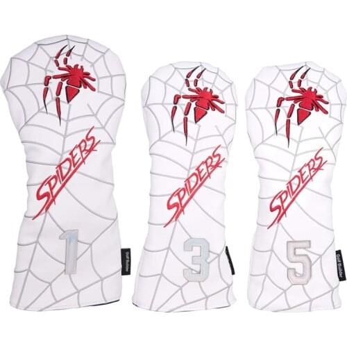NEW-Golf Head Covers with Spider Embroidery Golf Mallet/Blade Putter/Driver/Fairway Wood/Hybrid