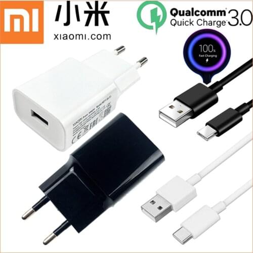 Xiaomi Fast Charger Original Qc 3.0 Charge Adapter Usb C For Mi 8 10 Lite Mi 9se 9 9 T pro Max 3 Mix 3 A3 Redmi Note 7 8 9 Pro 9