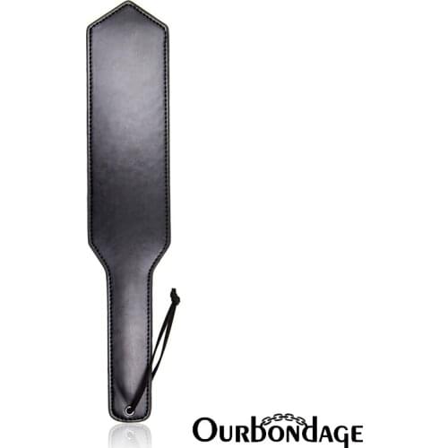 Ourbondage PU Leather Paddle with Badge Shape for Adult Sex BDSM Spanking Toys For Men Women and Couples
