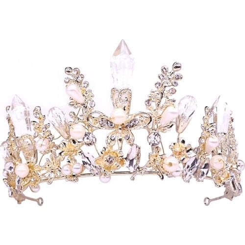 Hollow Metal Lavender Hair Accessories Crystal Queen Crown Girls Birthday Party Gifts Headdress Jewelry dropship