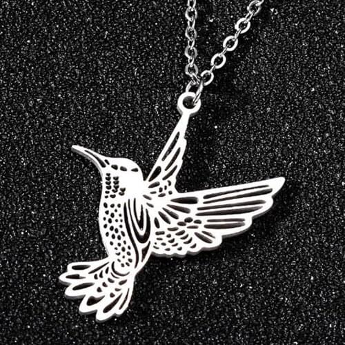 Hollow Hummingbird, Bear, Birds, Leo Animal Stainless Steel Pendant Necklace Gifts for Women Men