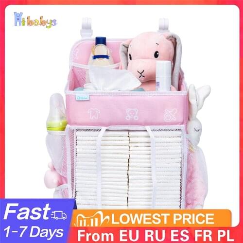 Portable Baby Bed Organizer Hanging Bags Newborn Diaper Storage Bags Big Capacity Baby Care Organizer Infant Crib Bedding Set