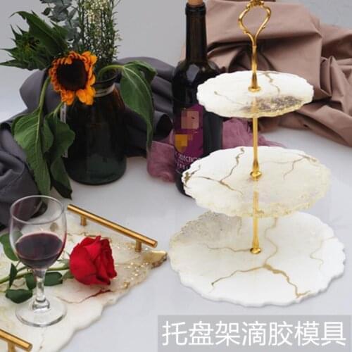 Transparent Silicone Mould Dried Flower Resin Decorative Craft DIY 3 layer fruit tray champagne rack Mold epoxy resin molds