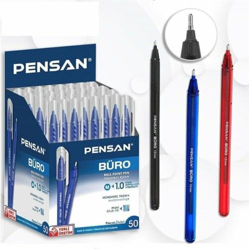 Pensan Ballpoint Pen 50 Pcs 1MM Elegant Office Accessories Black Blue Quality Clamshell Nickel Free Shipping School Supplies
