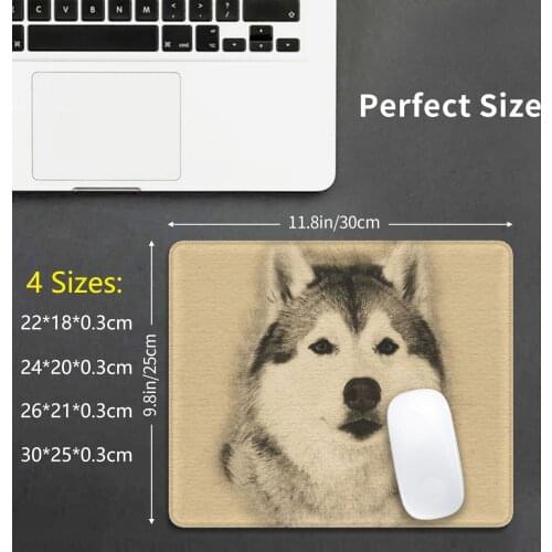 Siberian Husky Mouse Pad DIY Print Cushion Siberian Husky Husky Sled Dog Malamute Chuksha Siberian Dog Husky