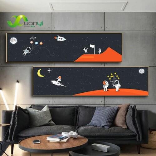 Nordic Art Print Canvas Painting Wall Art Planet Paintings Space Astronaut Posters And Prints For Living Room Bedroom decoration