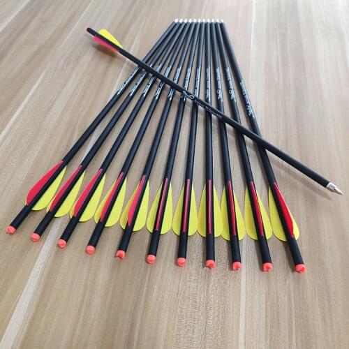 6PCS 16"20" Archery Arrows Carbon Arrow Spine 400 For Bolts Crossbow Archery Hunting and Shooting