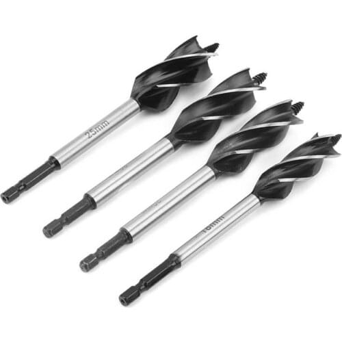 Auger Drill Bits Wood Cutting Hole Saw 18‑25mm Reaming Drill with Four‑Blade Hex Shank for Compatible with Electric Hand