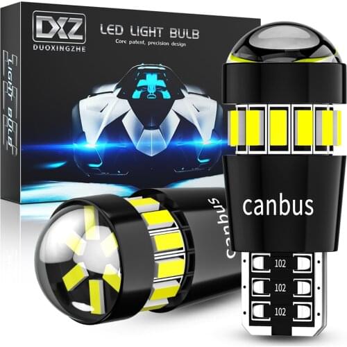 DXZ 2PCS W5W T10 LED Bulbs Lens 18SMD 12V WY5W Canbus Car Clearance Interior Dome Parking Signal Light for BMW Audi Mercedes