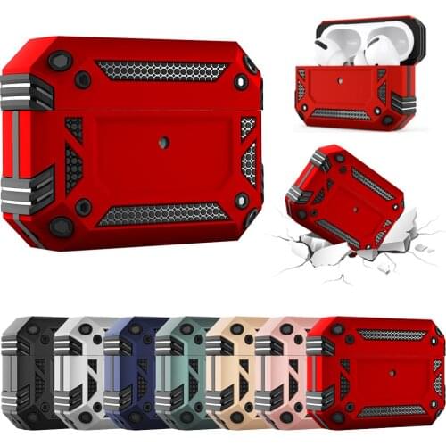 Military Series TPU Case for AirPods Case Front LED Visible PC Cover for Airpods Pro For AirPods 1 2 Support Wireless Charging