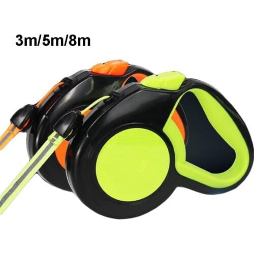 Retractable Dog Leash Nylon Extending Walking Reflective Leads Running Lead for Small Large Dogs With Dog Dispenser 10Ft 16Ft