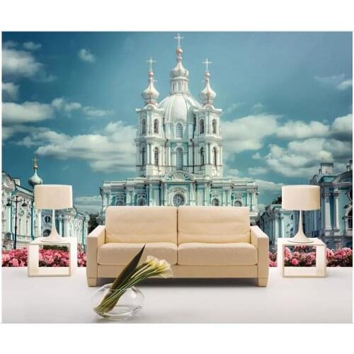 WDBH custom mural 3d photo wallpaper European flower garden HD castle scenery home decor 3d wall murals wallpaper for wall 3 d