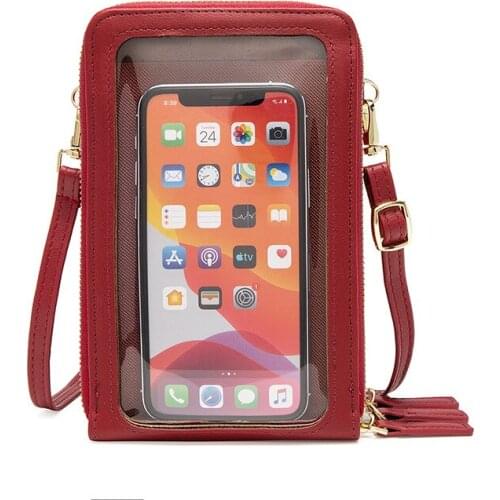 Mobile Phone Bag Female Multi-Functional Mirror Touch Screen Lipstick bag Large Capacity Triple Satchels Shoulder Coin Purse