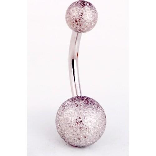 Fashion Women Double Round Color Gold Black Stainless Steel Round Frost Sexy Female Navel Umbilical Ring Earrings Jewerly