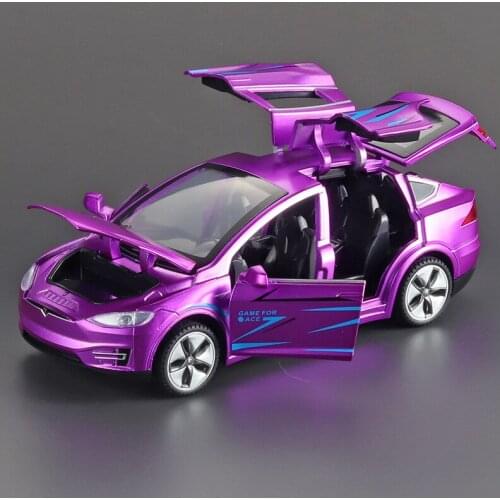 1:32 Tesla ModelX Simulation Alloy Car Model 6 Door with Sound and Light Pull Back Childrens Toy Gift Decoration Ornaments