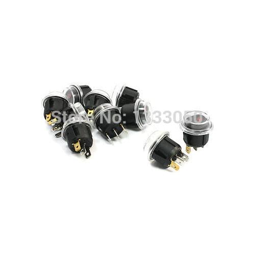 10 Pcs Red LED SPST 3Pin 2Position on/off Waterproof Boat Rocker Switches
