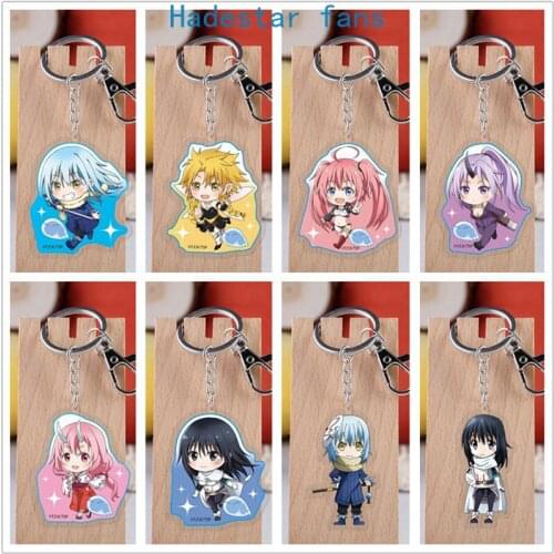 10 pcs/lot Anime That Time I Got Reincarnated as a Slime Acrylic Keychain Toy Rimuru Bag Pendant Double sided keyring Gifts