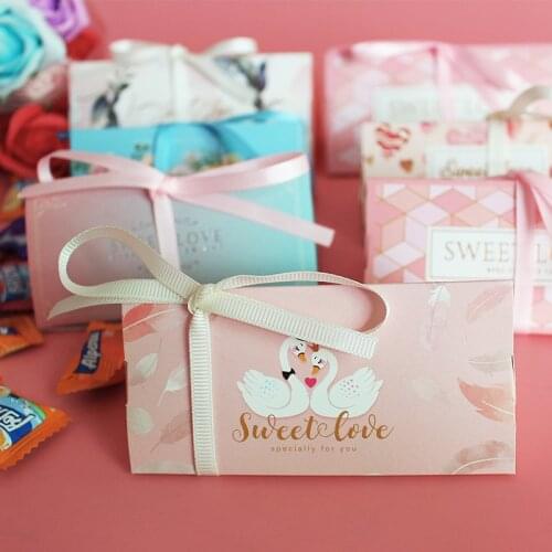 5.6x5.6x11.5CM Geschenkdoos Pudełko Gift Scatole Portaconfetti Dessert Wedding Favours Rosa Tissue Paper Packaging Samll Box