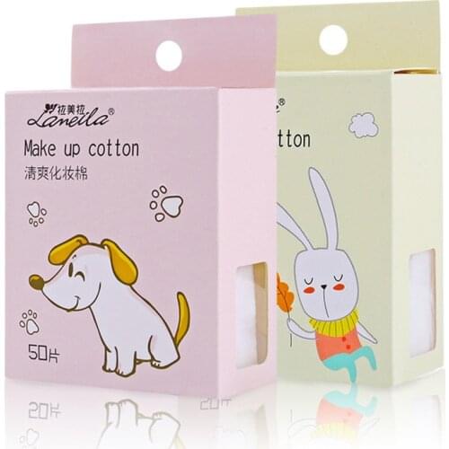50 Pieces Carton Box Packaged Cosmetic Cotton Makeup Remover Cotton Pads Face Cleaning Nail Wipes E1055