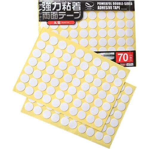 70pcs! Round Double Sided white Foam Tape Strong Pad Mounting Adhesive No Traces Sticker for DIY photo scrapbooking wedding