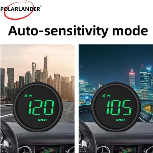 Car GPS Speedometer Green Light Monochrome Mile and Kilometer Switch G1 Round 5V Hot Selling Speeding Alarm Suitable for All Car