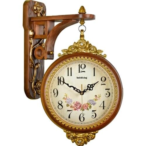 Oversized Double-Sided Wall Clock Vintage Creative Wall Clock Modern Design Large Relogio De Parede Home Decorations OO50WC