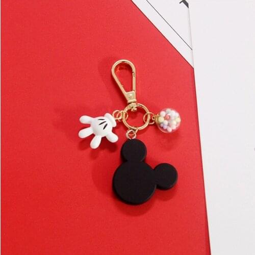 Disney PVC Cartoon Figure Super Mario Trolls Key Chains Mini Anime KeyRing Mickey Minnie Fashion Cute Mickeys Head Keychains