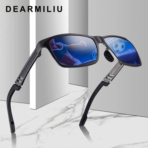 DEARMILIU Original Polarized Sunglasses Brand Aluminum Magnesium Square Mirror Men Sport Driving Glasses Goggles Oculos De Sol